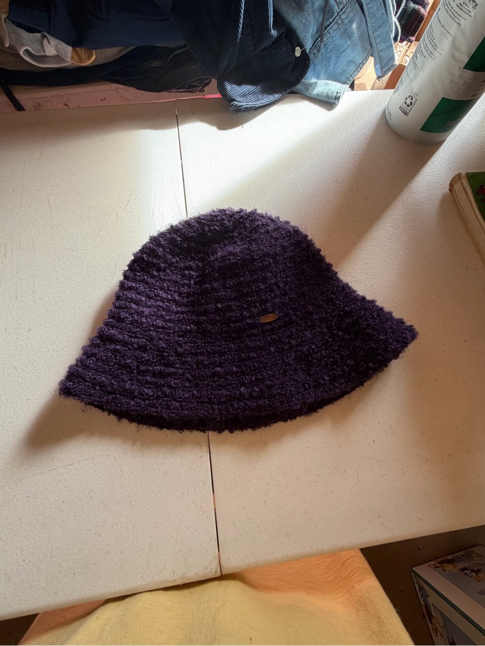 Liz Claiborne Plush Bucket Hat - Purple